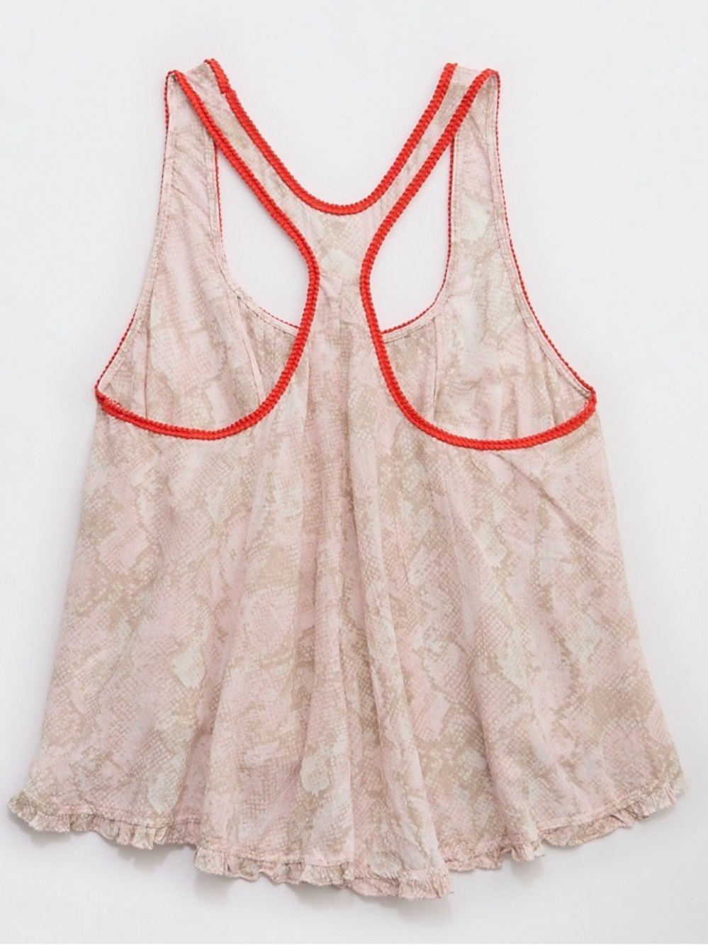 aerie Light Pink Printed Racerback Tank with Coral Trim - Picture 2 of 10